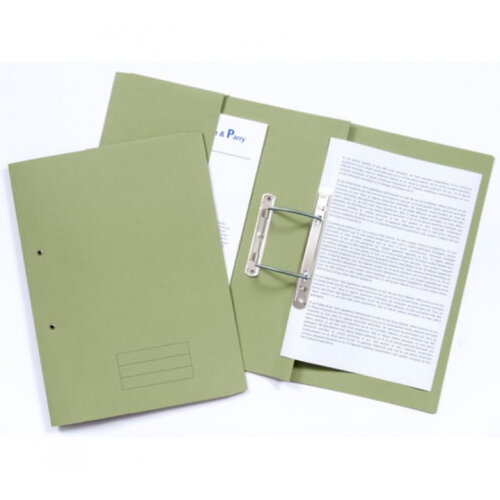 Exacompta Pocket Spring File Manilla Foolscap 285gsm Green (Pack 25) - TPFM-GRNZ