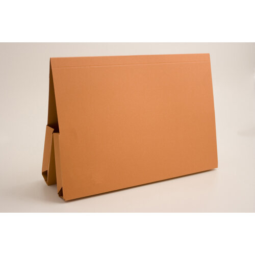 Guildhall Double Pocket Legal Wallet Manilla Foolscap 315gsm Orange (Pack 25) - 214-ORGZ