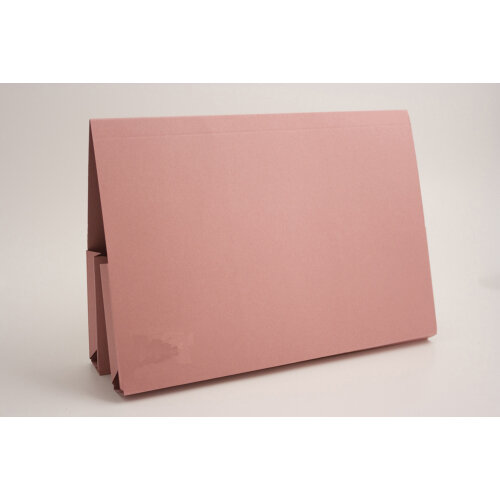 Guildhall Double Pocket Legal Wallet Manilla Foolscap 315gsm Pink (Pack 25) - 214-PNKZ