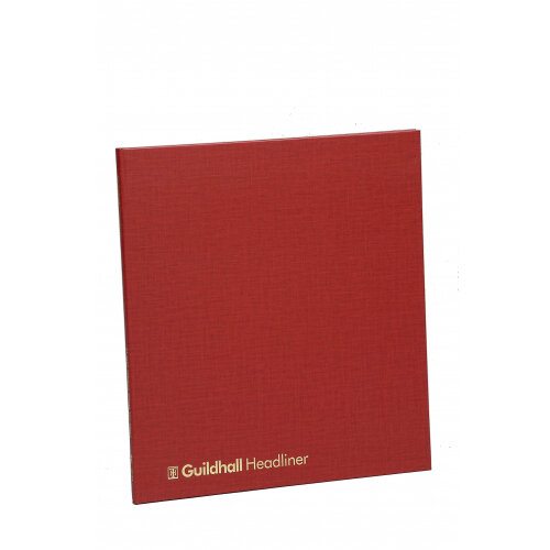Guildhall Headliner Account Book Casebound 298x273mm 21 Cash Columns 80 Pages Red 48/21Z