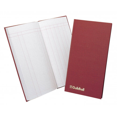Guildhall Petty Cash Book 298x152mm 1 Debit 7 Credit 80 Pages Red T272Z