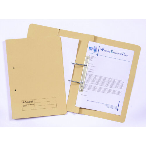 Guildhall Spring Pocket Transfer File Foolscap 420gsm Yellow (Pack 25) - 211/6003Z
