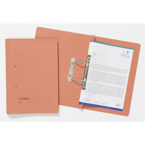 Guildhall Spring Transfer File Manilla Foolscap 285gsm Orange (Pack 25) - 346-ORGZ