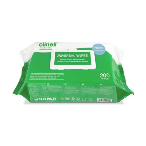 Clinell Universal Wipes Pack 200 (Box of 200)