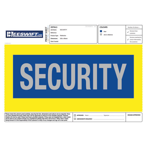 Beeswift Heat Seal Security Badge Large