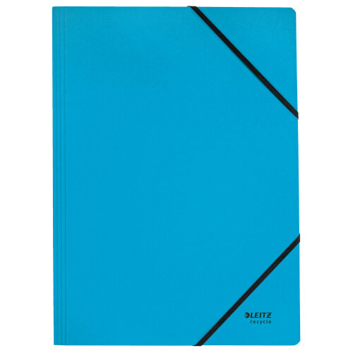 Leitz Recycle Card Folder With Elastic Band Closure A4 Blue 39080035