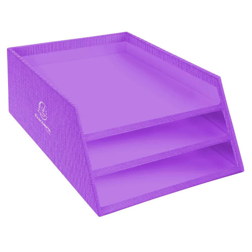 Teksto Letter Tray Cardboard 3 Level Purple 13458D Hunt Office UK