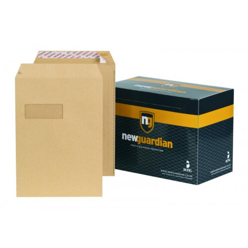 New Guardian Pocket Envelope C4 Peel and Seal Power-Tac Easy Open Window 130gsm Manilla (Pack 250) - F24203