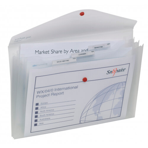 Snopake Polyfile Trio Wallet File Polypropylene Foolscap Clear (Pack 5)