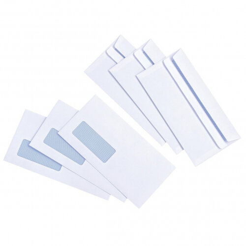 5 Star Value Envelopes Wallet Press Seal Window 90gsm DL 110x220mm White (Pack of 1000)