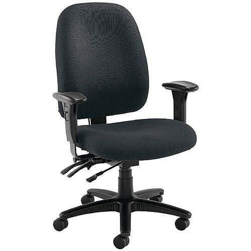 Avior Heavy Duty 24 Hour High Back Office Chair with Lumbar Charcoal KF72250