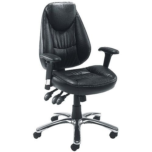 Avior Calabria Leather Look Task Operator Office Chair Black KF03434