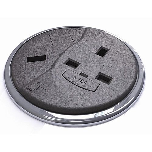 CMD Desk Black Desktop Porthole 1 x Power 1 x Data BDP-1P1D CMD Desk Black Desktop Porthole 1 x Power 1 x Data BDP-1P1D