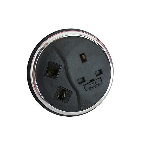 CMD Desk Black Desktop Porthole 1 x Power 2 x Data BDP-1P2D CMD Desk Black Desktop Porthole 1 x Power 2 x Data BDP-1P2D