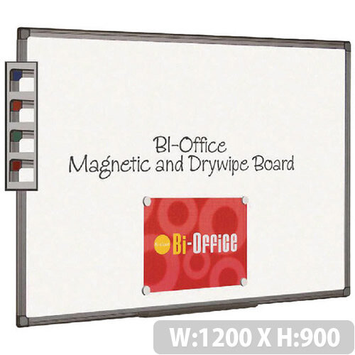 Bi-Office Magnetic Whiteboard 1200x900mm Aluminium Finish MB1406186