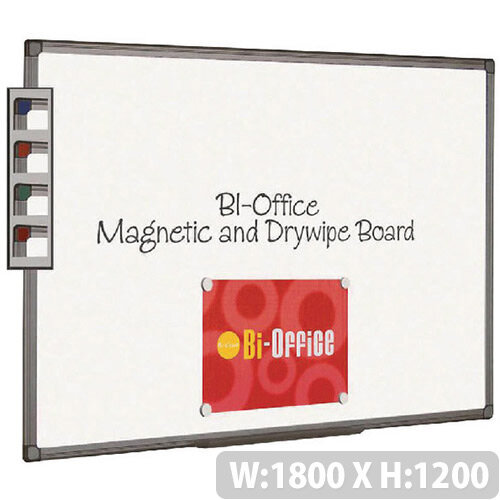 Bi-Office Magnetic Whiteboard 1800x1200mm Aluminium Finish MB8506186