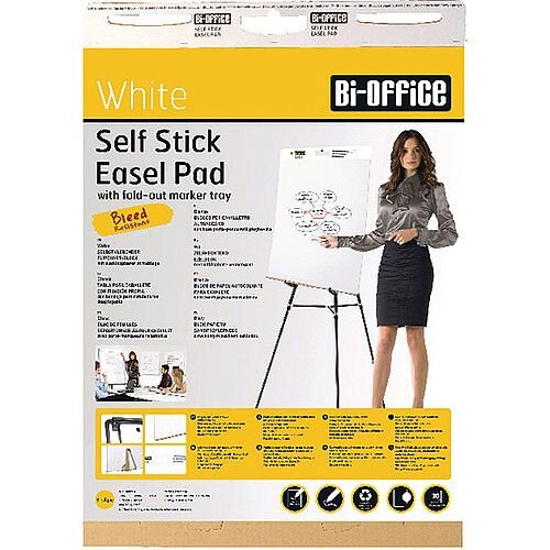 Bi-Office Self-Stick Flipchart Pad 635x780mm 30 Sheets White Pack of 2 FL128107 Bi-Office Self-Stick Flipchart Pad 635x780mm 30 Sheets White Pack of 2 FL128107