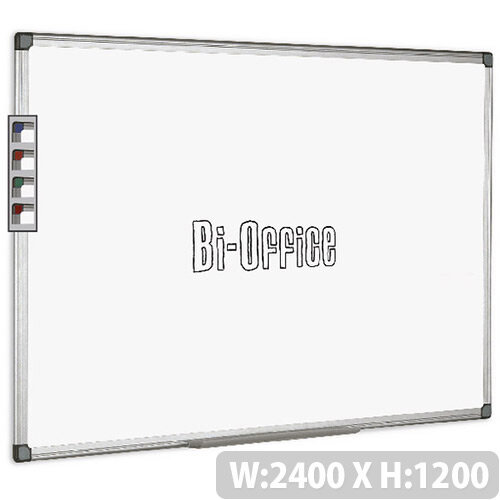 Bi-Office Non Magnetic Dry Erase Board Aluminium Frame White