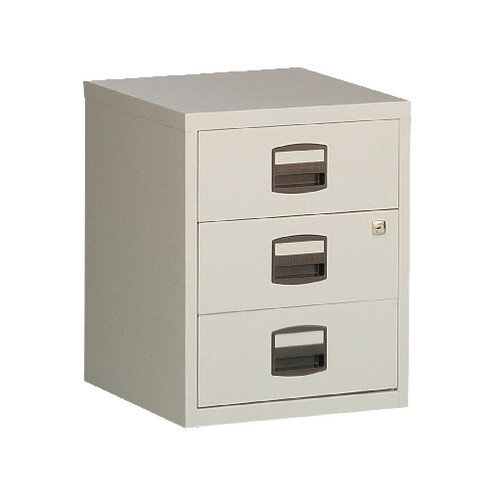 A4 Mobile Home Filer With 3 Shallow Stationery Drawers Grey Bisley PFA A4 Mobile Home Filer With 3 Shallow Stationery Drawers Grey Bisley PFA