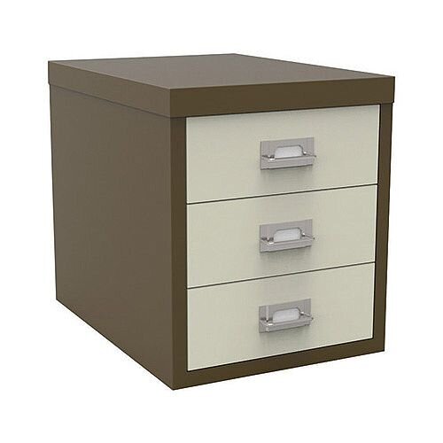 Bisley Multi-Drawer Cabinet 12 inches 3 Drawer Non-Locking Coffee/Cream 12/3