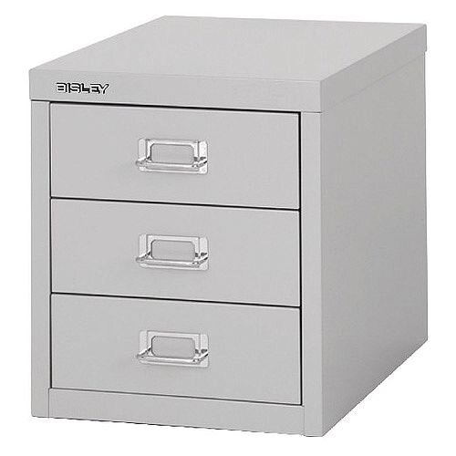 Bisley Multi-Drawer Cabinet 12 inches 3 Drawer Non-Locking Grey 12/3 H123NL-073