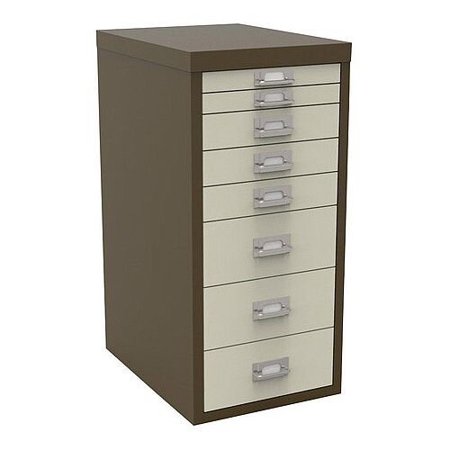 Bisley Multi-Drawer Cabinet 29 inches Non-Locking Coffee/Cream 29/8B H298BNL-005006