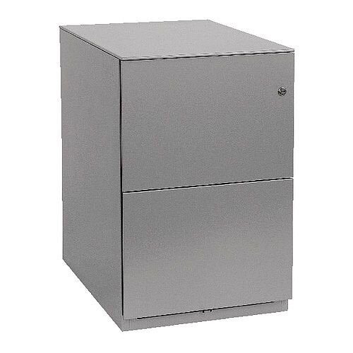 Bisley Note Pedestal Mobile 2 Filing Drawers Grey