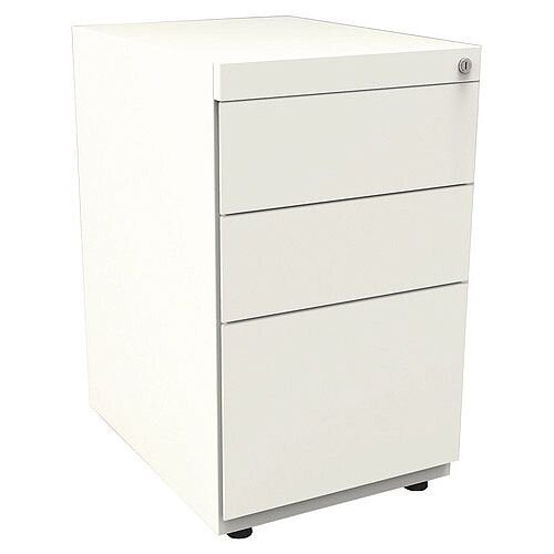 Bisley Note Pedestal Free Standing 2 Stationery 1 Filing Drawers White