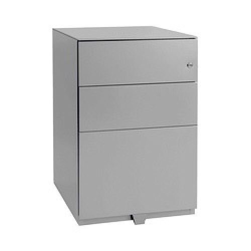 Bisley Note Pedestal Free Standing 2 Stationery 1 Filing Drawers Grey