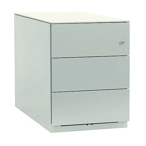 Bisley Note Pedestal Mobile 3 Stationery Drawers Chalk White