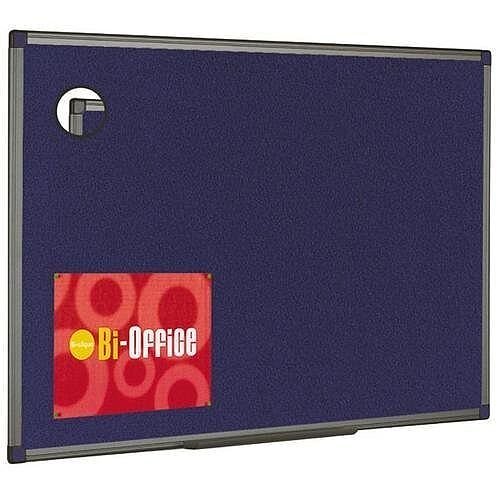 Bi-Office Felt Board 900 x 600mm Blue Aluminium Finish FB0743186