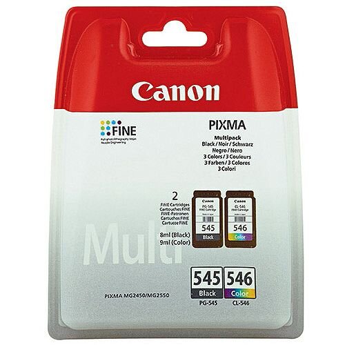 Canon PG-545/CL-546 Original BK/C/M/Y Inkjet Cartridges Twin Pack 8287B005