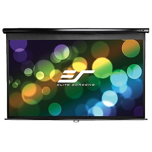 Elite Screens M92UWH Manual Wall Projection Screen 203.7cm x 114cm Viewing Area 92" Diagonal 16:9 - Dual wall and ceiling installation design - Auto-locking system - for commercial presentations or residential home cinema