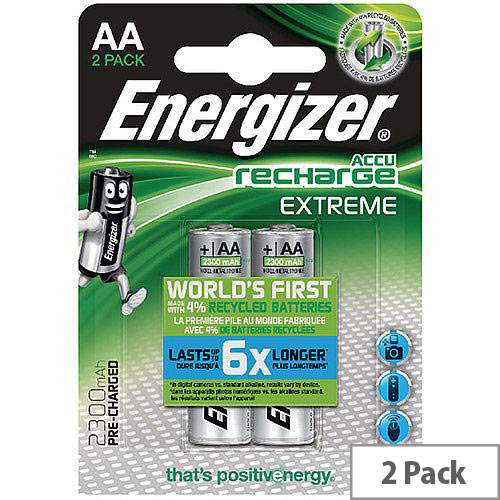 Energizer Extreme Rechargeable AA Batteries 2300mAh Pack 2 Ref 634998