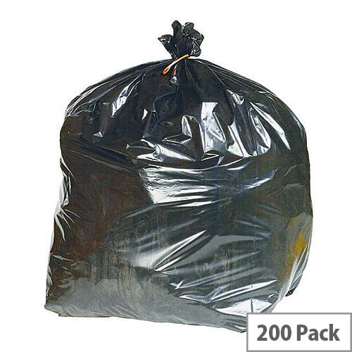 2Work Black Extra Heavy Duty Refuse Sacks 90 Litres Pack of 200 KF76961