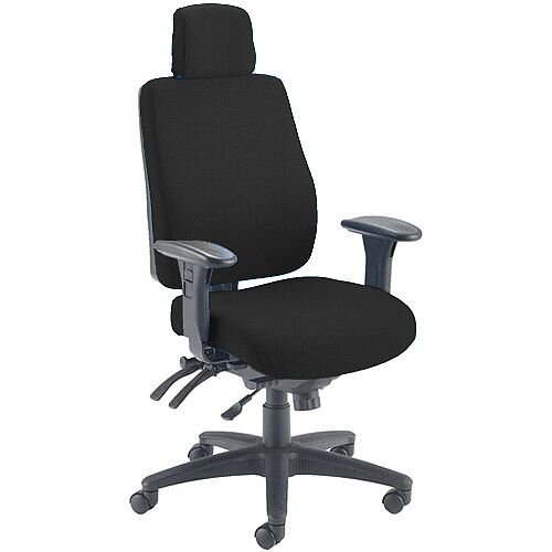 Avior Elbrus High Back 24 Hour Heavy Duty Task Operator Office Chair Black - Weight Tolerance: 150kg