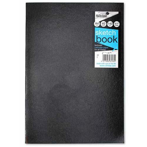 Silvine Field Sketchbook A4 Portrait 40 Pages Black (Pack 10) 480