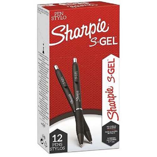 Sharpie S-Gel Rollerball Pen 0.7mm Line Black (Pack 12) 2136595