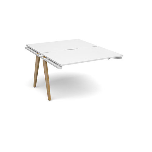 Fuze 2 Person Add On for Back to Back Bench Office Desks White W1200 x D 2x800mm Fuze 2 Person Add On for Back to Back Bench Office Desks White W1200 x D 2x800mm