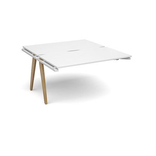 Fuze 2 Person Add On for Back to Back Bench Office Desks White W1400 x D 2x800mm Fuze 2 Person Add On for Back to Back Bench Office Desks White W1400 x D 2x800mm