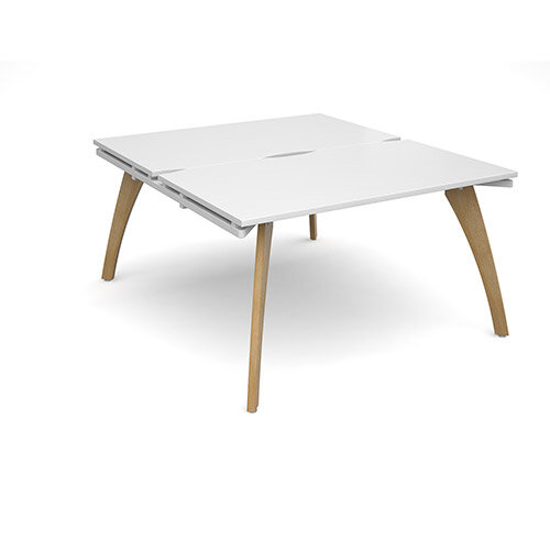 Fuze 2 Person Back to Back Bench Office Desk White W1400 x D 2x800mm Fuze 2 Person Back to Back Bench Office Desk White W1400 x D 2x800mm