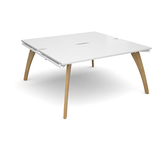 Fuze 2 Person Back to Back Bench Office Desk White W1600 x D 2x800mm Fuze 2 Person Back to Back Bench Office Desk White W1600 x D 2x800mm