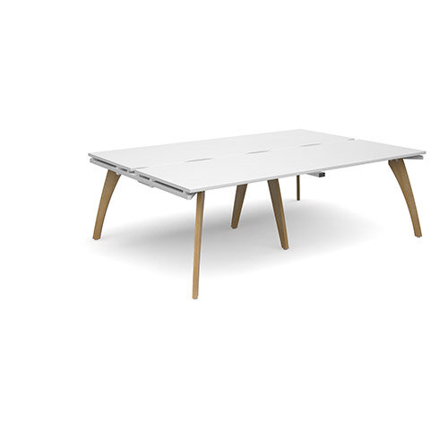 Fuze 4 Person Back to Back Bench Office Desk White W2400x D 2x800mm Fuze 4 Person Back to Back Bench Office Desk White W2400x D 2x800mm
