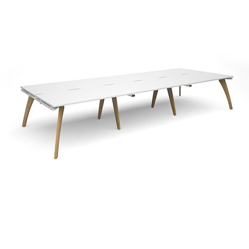 Fuze 6 Person Back to Back Bench Office Desk White W4200mm x D 2x800mm Fuze 6 Person Back to Back Bench Office Desk White W4200mm x D 2x800mm