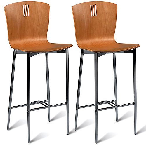Pelon Maple Bar Stool in Naturally Polished Maple Veneer Pelon Maple Bar Stool in Naturally Polished Maple Veneer