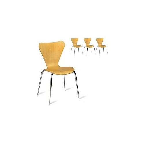 Torino Maple Veneer Polished Natural Side Café Chair Pack of 4 Torino Maple Veneer Polished Natural Side Café Chair Pack of 4