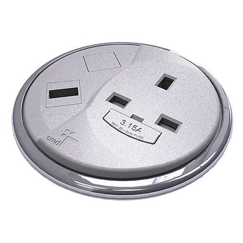 CMD Desk Grey Desktop Porthole 1 x Power 1 x Data GDP-1P1D CMD Desk Grey Desktop Porthole 1 x Power 1 x Data GDP-1P1D