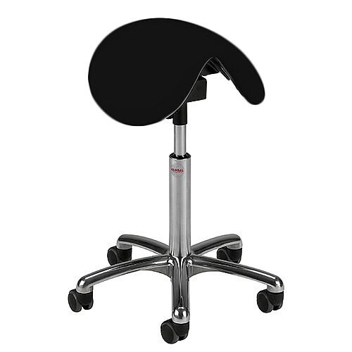 Pinto Easymek Seat Saddle Stool With Easy Clean Black 3D Runner Seat Upholstery H570 - 760mm Pinto Easymek Seat Saddle Stool With Easy Clean Black 3D Runner Seat Upholstery H570 - 760mm
