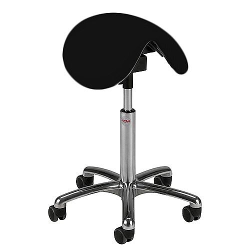 Pinto Easymek Seat Saddle Stool With Easy Clean Black 3D Runner Seat Upholstery H570 - 760mm