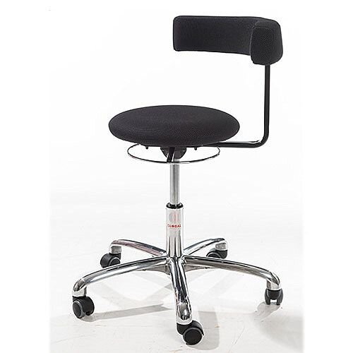 Saturn Ergonomic Stool With 360° Swivel Back-Arm Rest Black H400 - 530mm